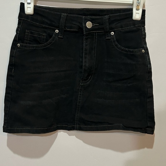 SHEIN Dresses & Skirts - SHEIN Black Denim Stretch Petite XS Mini Skirt